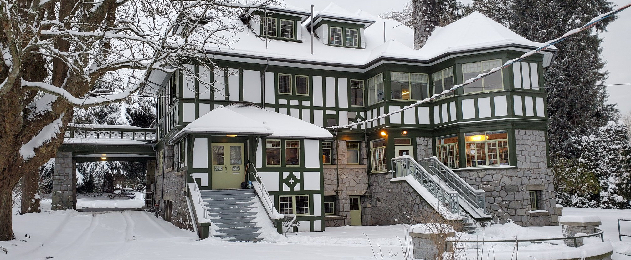 Aberthau Mansion in the snow